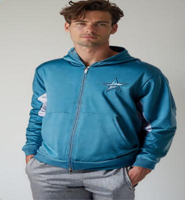 Limited Edition Light Blue Full-Zip Hoodie